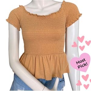 🕶 NWOT!  American Eagle Outfitters Smocked Peplum Top - size: XS 🕶
